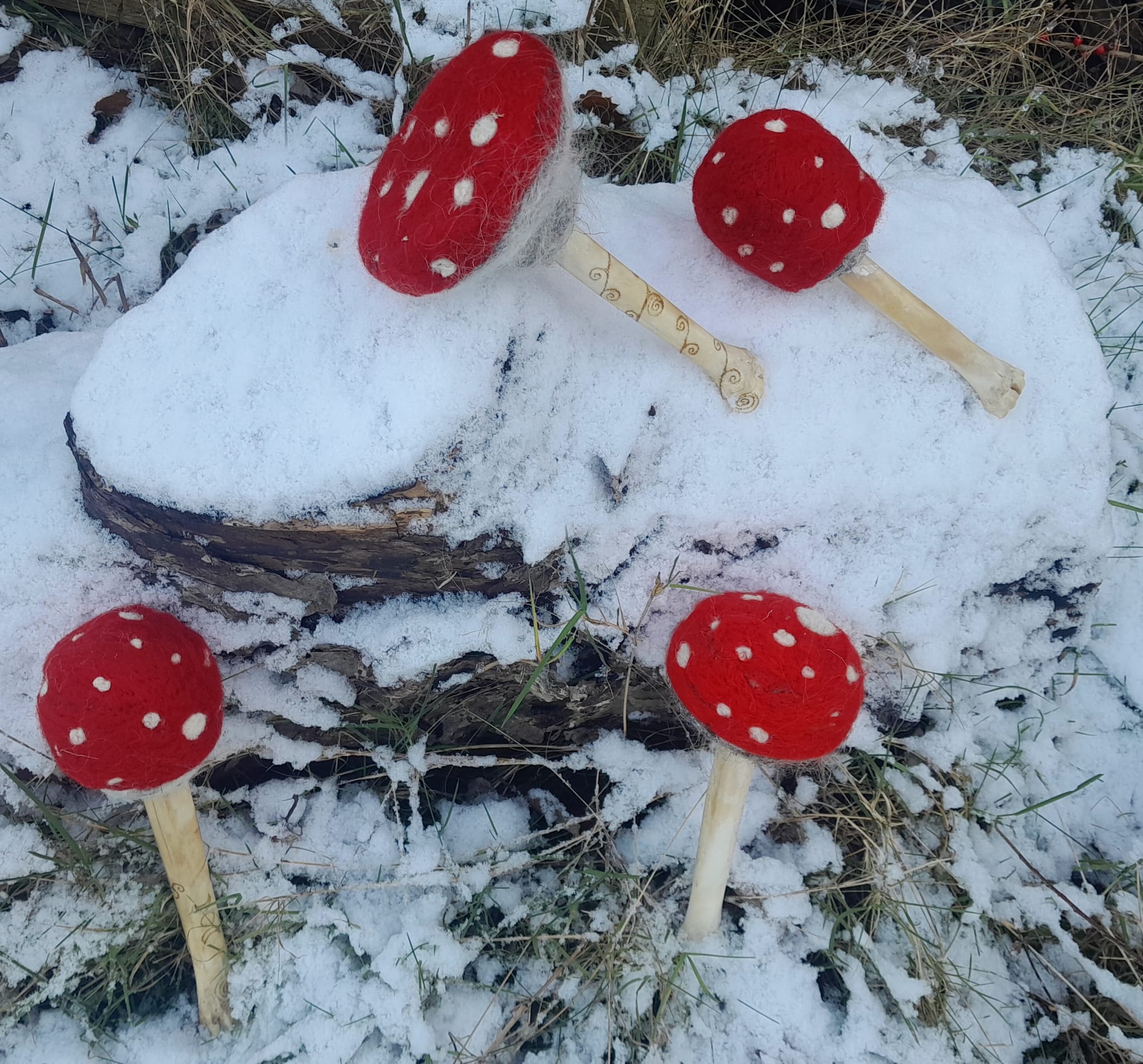 Felted toadstool beaters